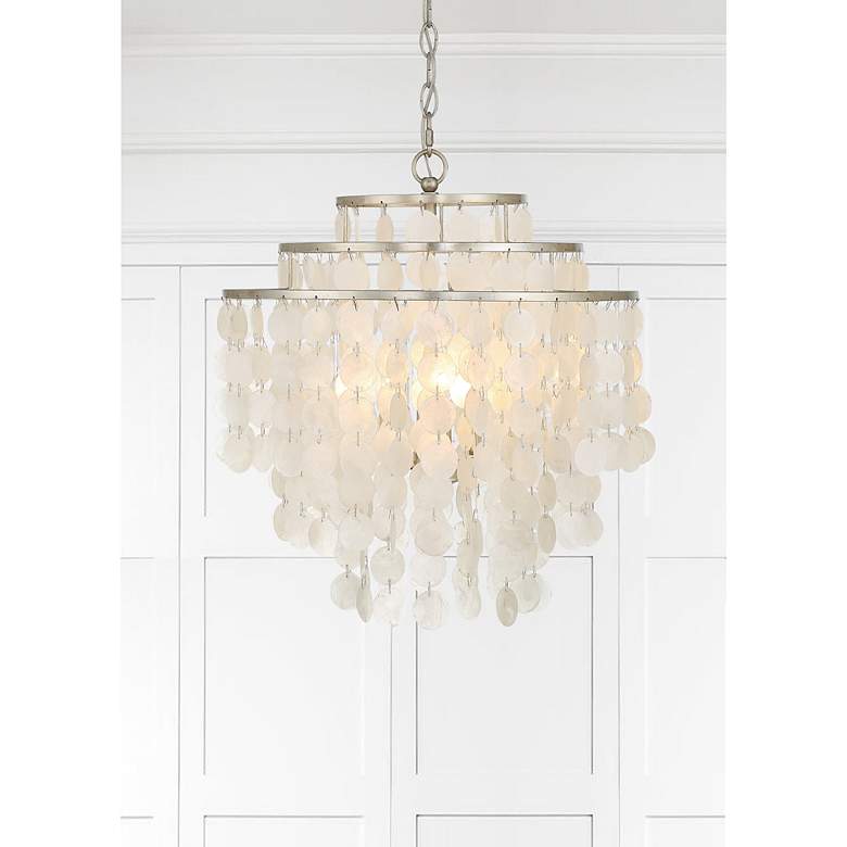 Image 7 Crystorama Brielle 18"W Antique Silver 4-Light Chandelier more views