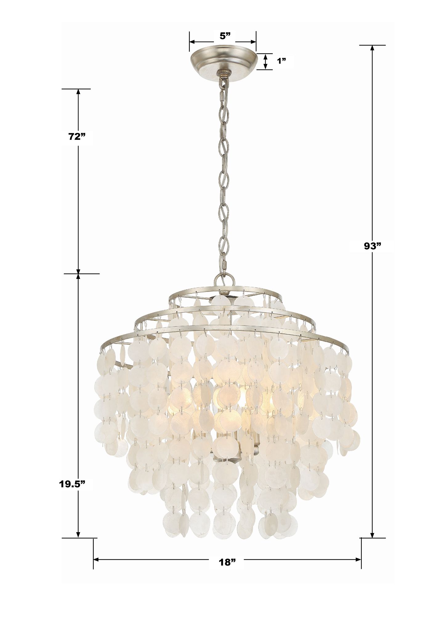 Crystorama Brielle 18"W Antique Silver 4-Light Chandelier