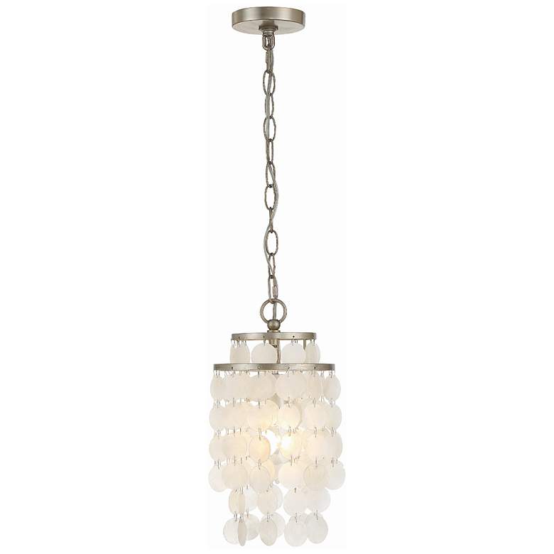 Image 2 Crystorama Brielle 7 inch Wide Antique Silver Mini Chandelier