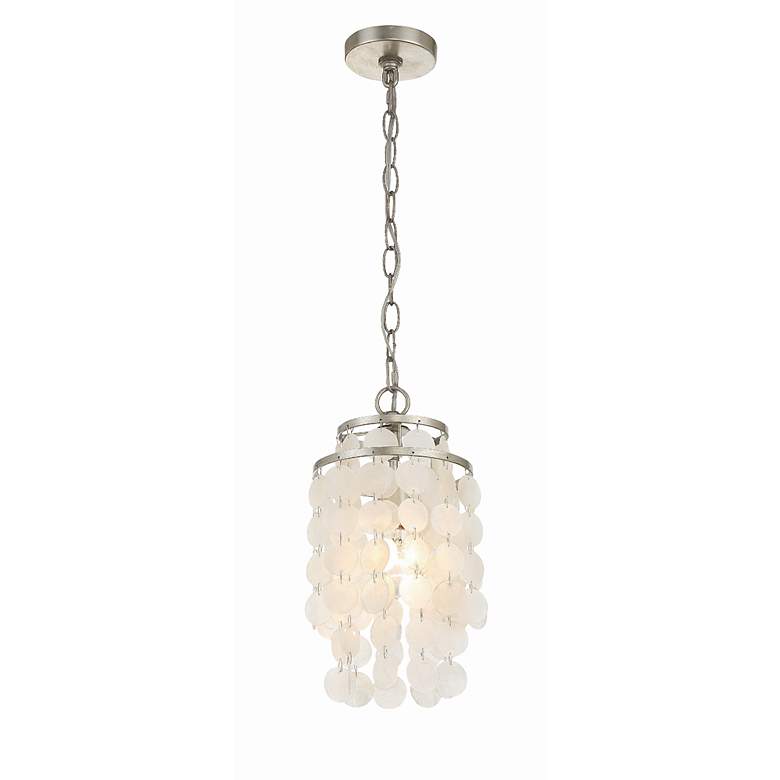 Image 3 Crystorama Brielle 7" Wide Antique Silver Mini Chandelier more views
