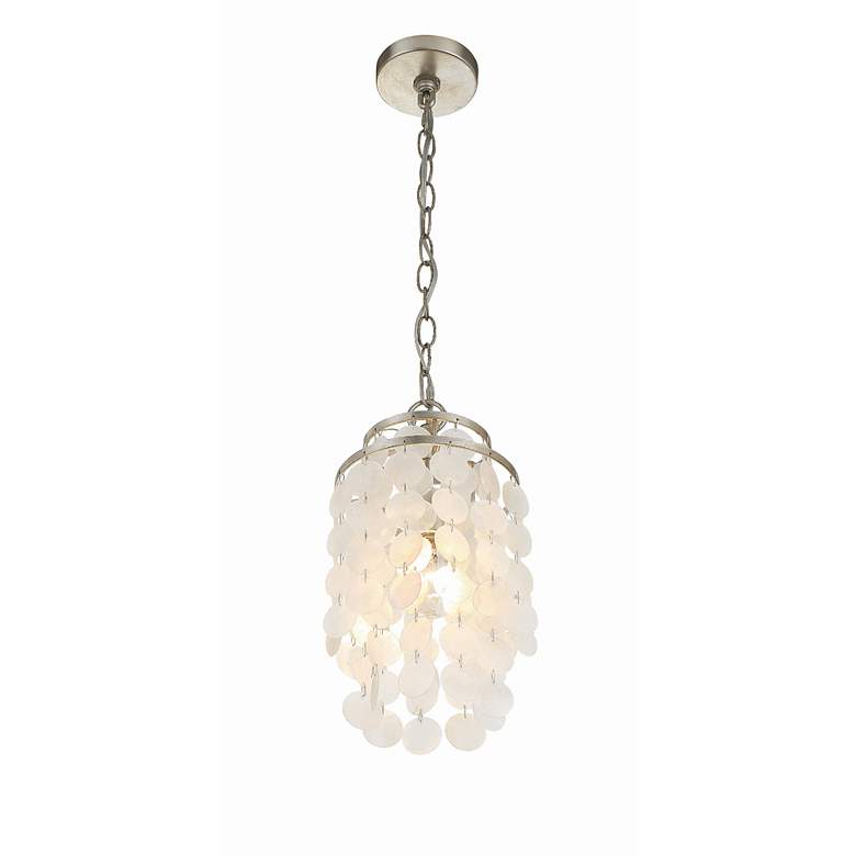 Image 5 Crystorama Brielle 7" Wide Antique Silver Mini Chandelier more views