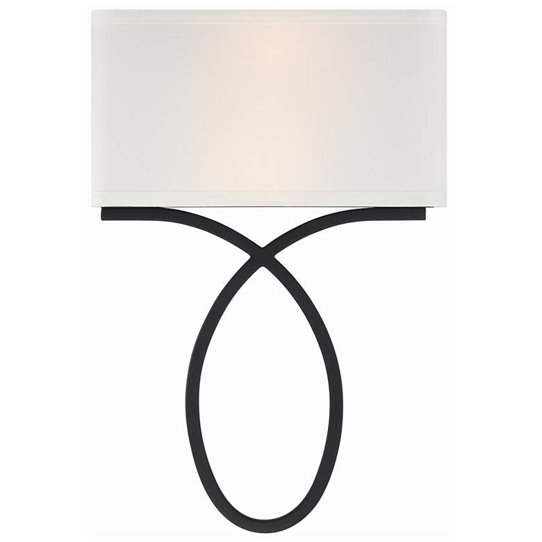 Image 1 Crystorama Brinkley 15" High Black Forged 2-Light Wall Sconce