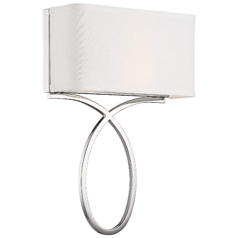 Image 1 Crystorama Brinkley 15" High Polished Nickel Wall Sconce