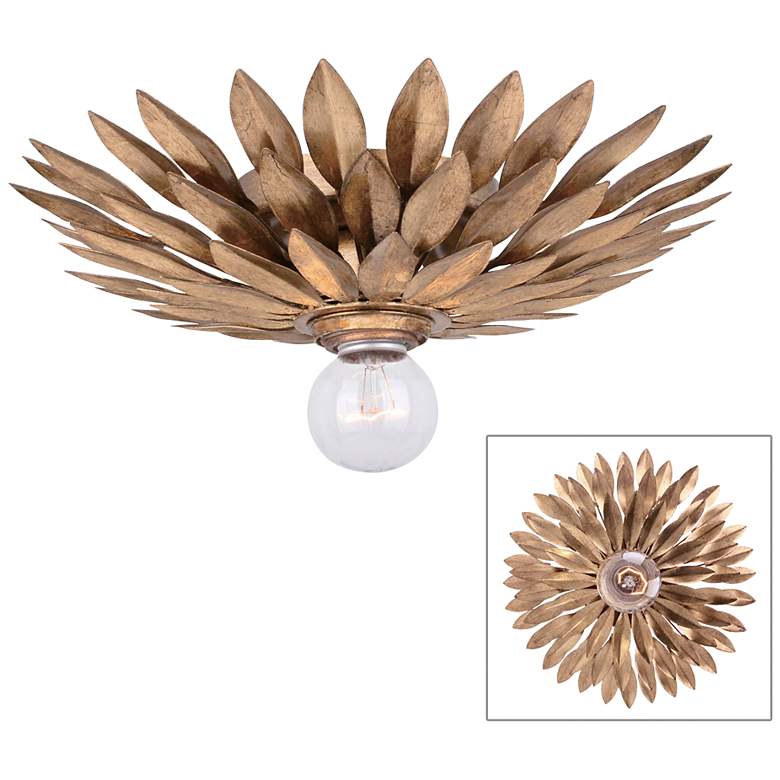 Image 1 Crystorama Broche 11" Wide Antique Gold Ceiling Light