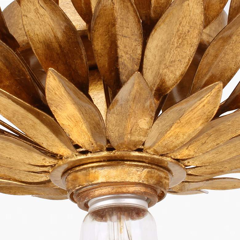 Image 3 Crystorama Broche 11" Wide Antique Gold Ceiling Light more views