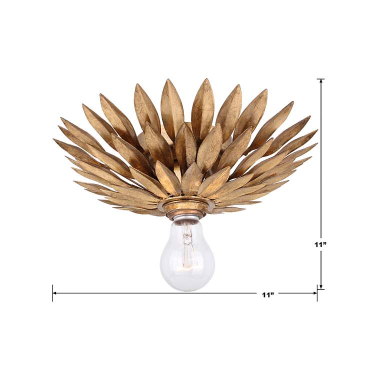 Image 7 Crystorama Broche 11" Wide Antique Gold Ceiling Light more views