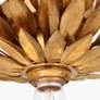 3_Crystorama Broche 11" Wide Antique Gold Deco Feather Ceiling Light more views