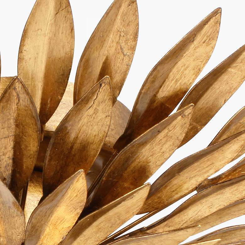 Image 4 Crystorama Broche 11" Wide Antique Gold Deco Feather Ceiling Light more views