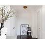 6_Crystorama Broche 11" Wide Antique Gold Deco Feather Ceiling Light more views
