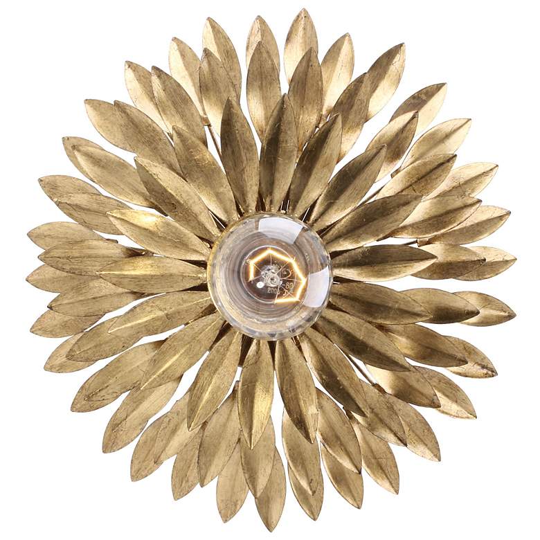 Image 1 Crystorama Broche 11" Wide Leaves Antique Gold Ceiling Light