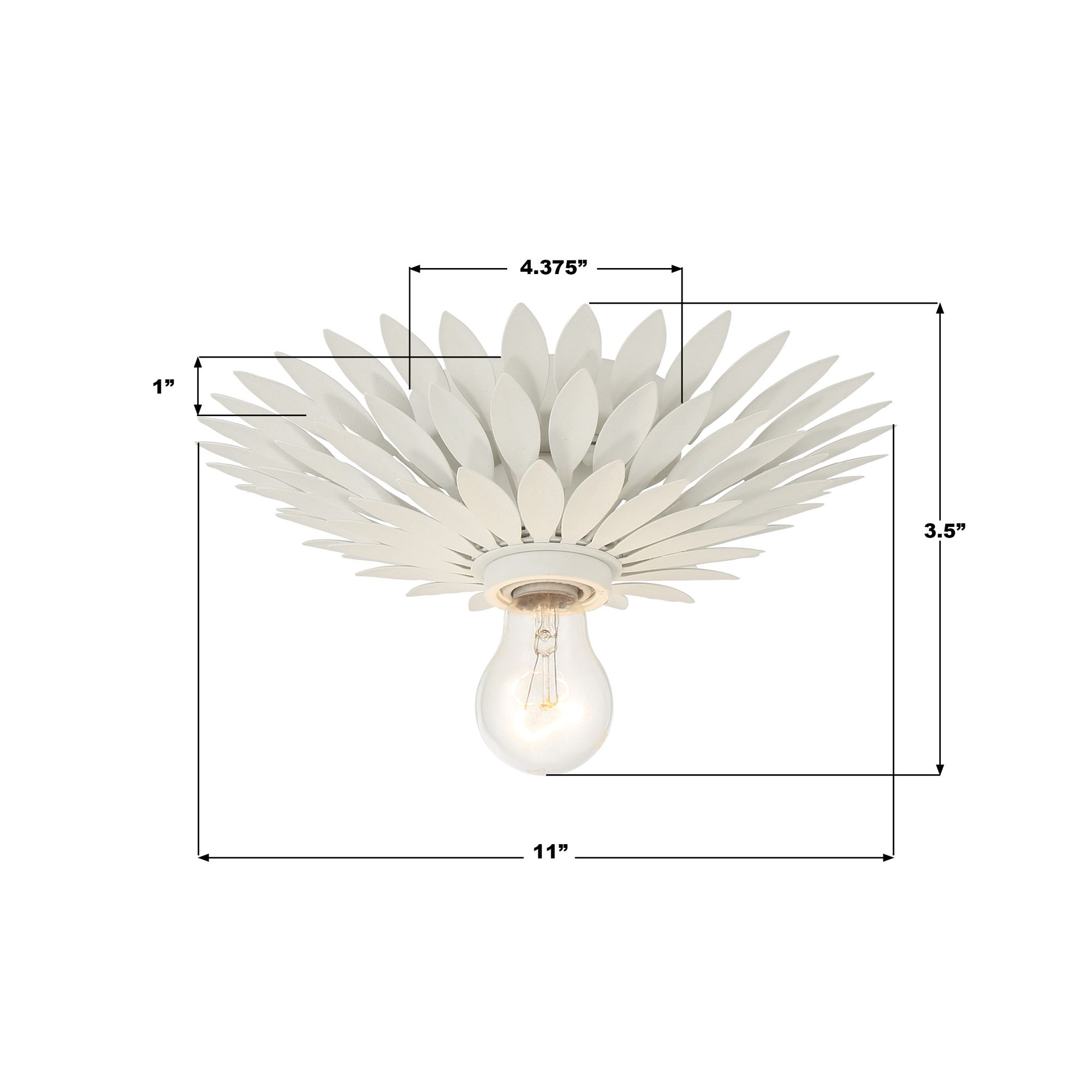 Crystorama Broche 11" Wide Matte White Ceiling Light