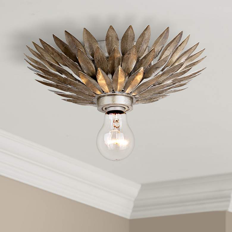 Image 1 Crystorama Broche 11 inch Wide Silver Flushmount Ceiling Light