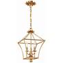 2_Crystorama Broche 11"W Antique Gold 3-Light Mini-Chandelier