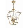 3_Crystorama Broche 11"W Antique Gold 3-Light Mini-Chandelier more views