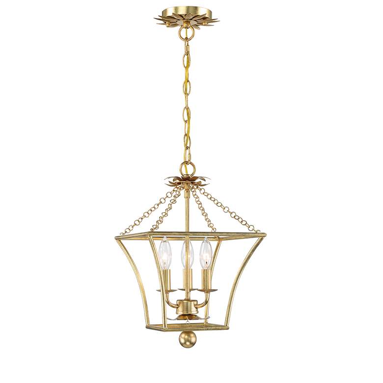 Image 4 Crystorama Broche 11"W Antique Gold 3-Light Mini-Chandelier more views