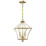 4_Crystorama Broche 11"W Antique Gold 3-Light Mini-Chandelier more views