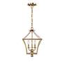 5_Crystorama Broche 11"W Antique Gold 3-Light Mini-Chandelier more views