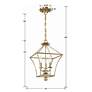 6_Crystorama Broche 11"W Antique Gold 3-Light Mini-Chandelier more views