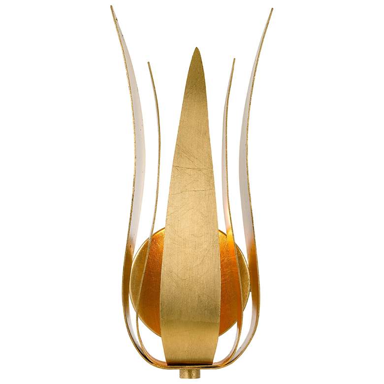Image 2 Crystorama Broche 14" High Antique Gold Iron Wall Sconce