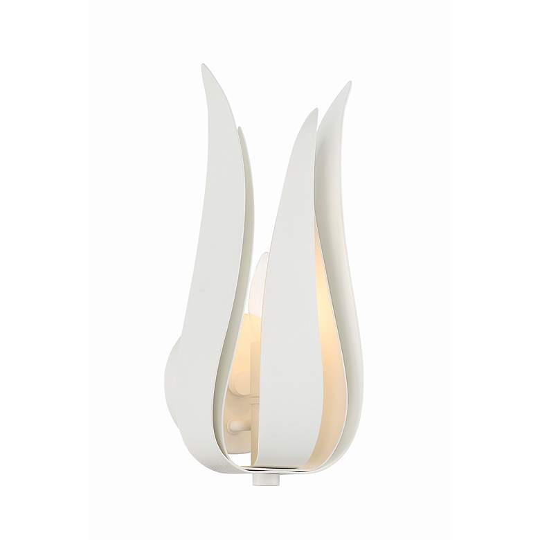 Image 2 Crystorama Broche 14" High Matte White Wall Sconce more views