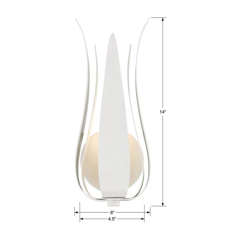 Image 6 Crystorama Broche 14" High Matte White Wall Sconce more views