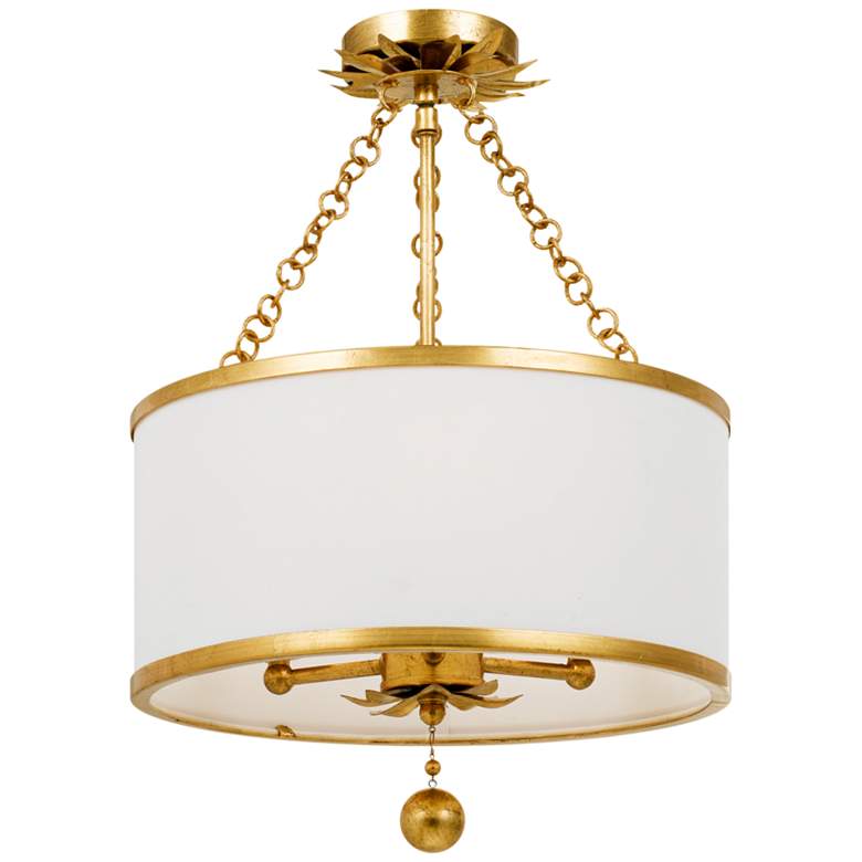 Image 2 Crystorama Broche 14 inch Wide Antique Gold Drum Ceiling Light