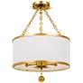 Crystorama Broche 14" Wide Antique Gold Drum Ceiling Light