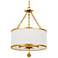 Crystorama Broche 14" Wide Antique Gold Drum Ceiling Light