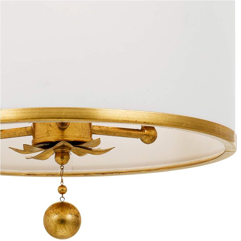Crystorama Broche 14&quot; Wide Antique Gold Drum Ceiling Light more views