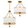 Thumbnail3 of Crystorama Broche 14" Wide Antique Gold Drum Ceiling Light more views