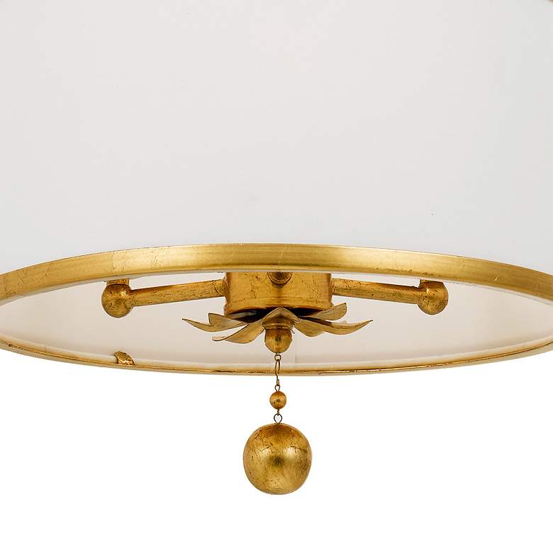 Image 4 Crystorama Broche 14" Wide Antique Gold Drum Ceiling Light more views
