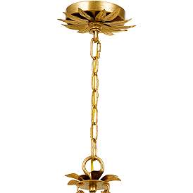 Image5 of Crystorama Broche 14" Wide Antique Gold Drum Ceiling Light more views