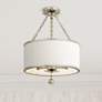 Crystorama Broche 14" Wide Antique Silver Drum Ceiling Light