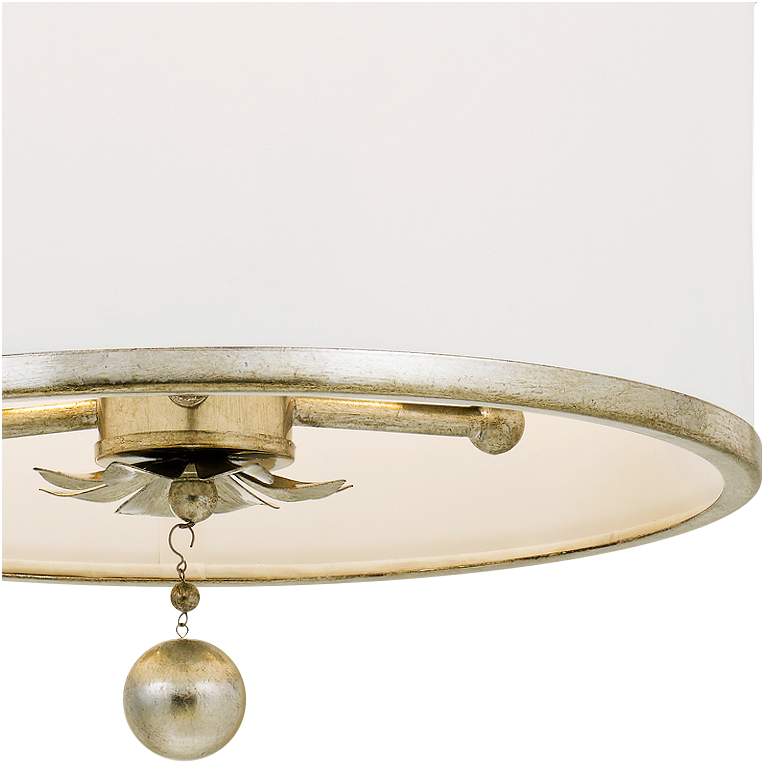 Crystorama Broche 14&quot; Wide Antique Silver Drum Ceiling Light more views