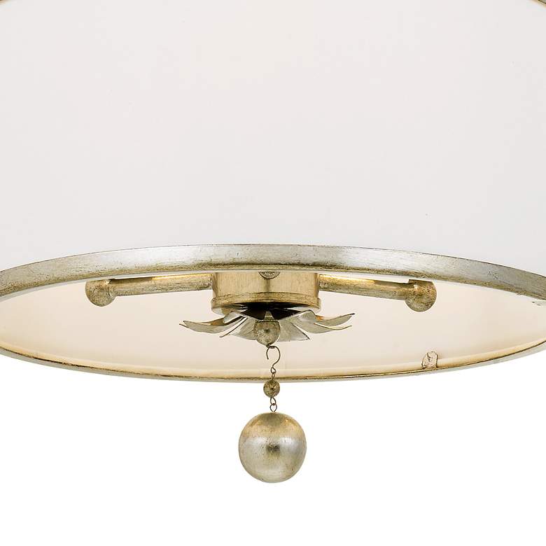Image 4 Crystorama Broche 14" Wide Antique Silver Drum Ceiling Light more views