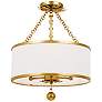2_Crystorama Broche 14" Wide Classic Antique Gold 3-Light Ceiling Light