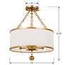 6_Crystorama Broche 14" Wide Classic Antique Gold 3-Light Ceiling Light more views