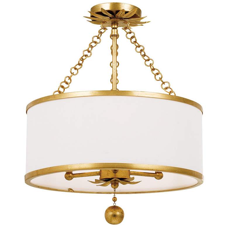 Image 2 Crystorama Broche 14"W Antique Gold 3-Light Ceiling Light