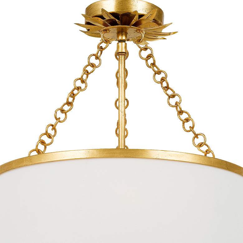 Image 4 Crystorama Broche 14"W Antique Gold 3-Light Ceiling Light more views
