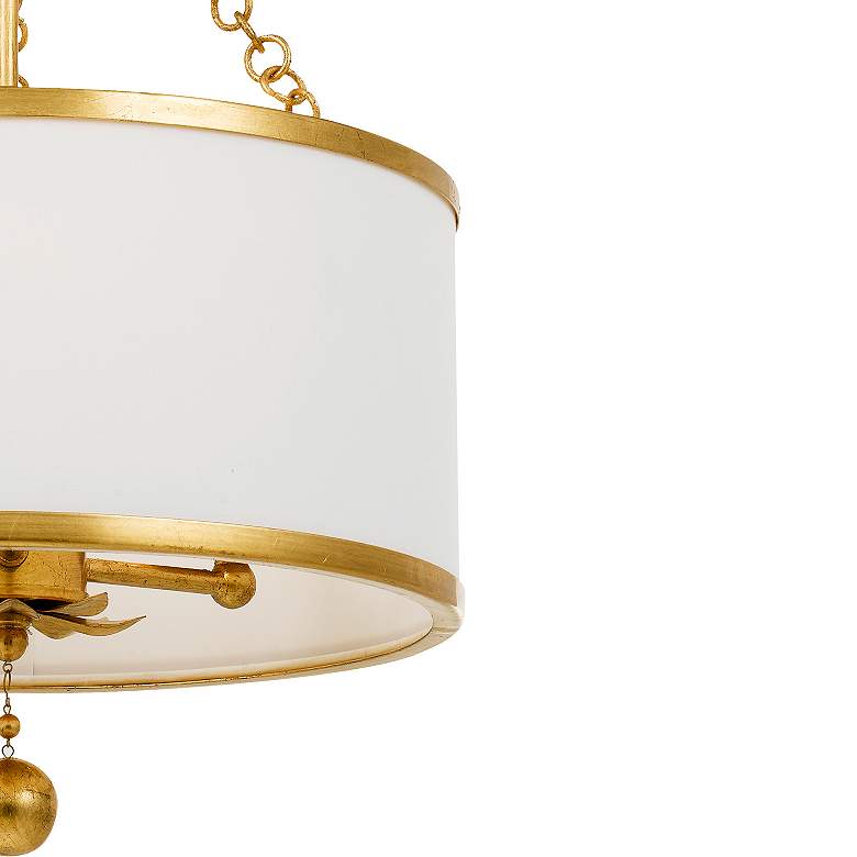 Image 5 Crystorama Broche 14"W Antique Gold 3-Light Ceiling Light more views