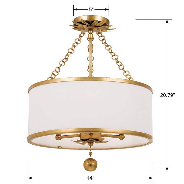 Image 6 Crystorama Broche 14"W Antique Gold 3-Light Ceiling Light more views