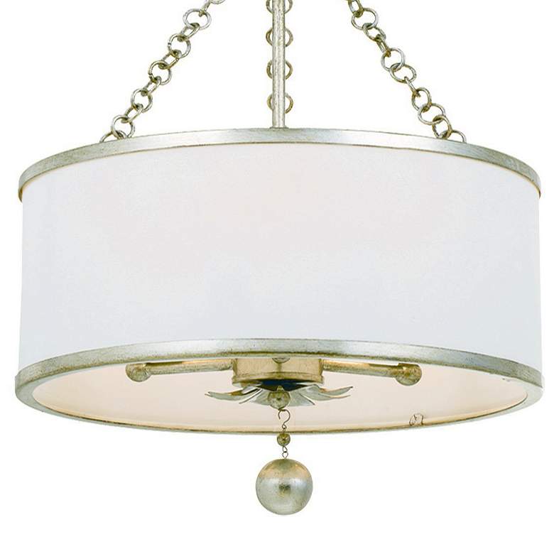 Image 2 Crystorama Broche 14"W Antique Silver 3-Light Ceiling Light more views