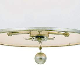Image3 of Crystorama Broche 14"W Antique Silver 3-Light Ceiling Light more views