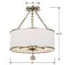 Thumbnail4 of Crystorama Broche 14"W Antique Silver 3-Light Ceiling Light more views