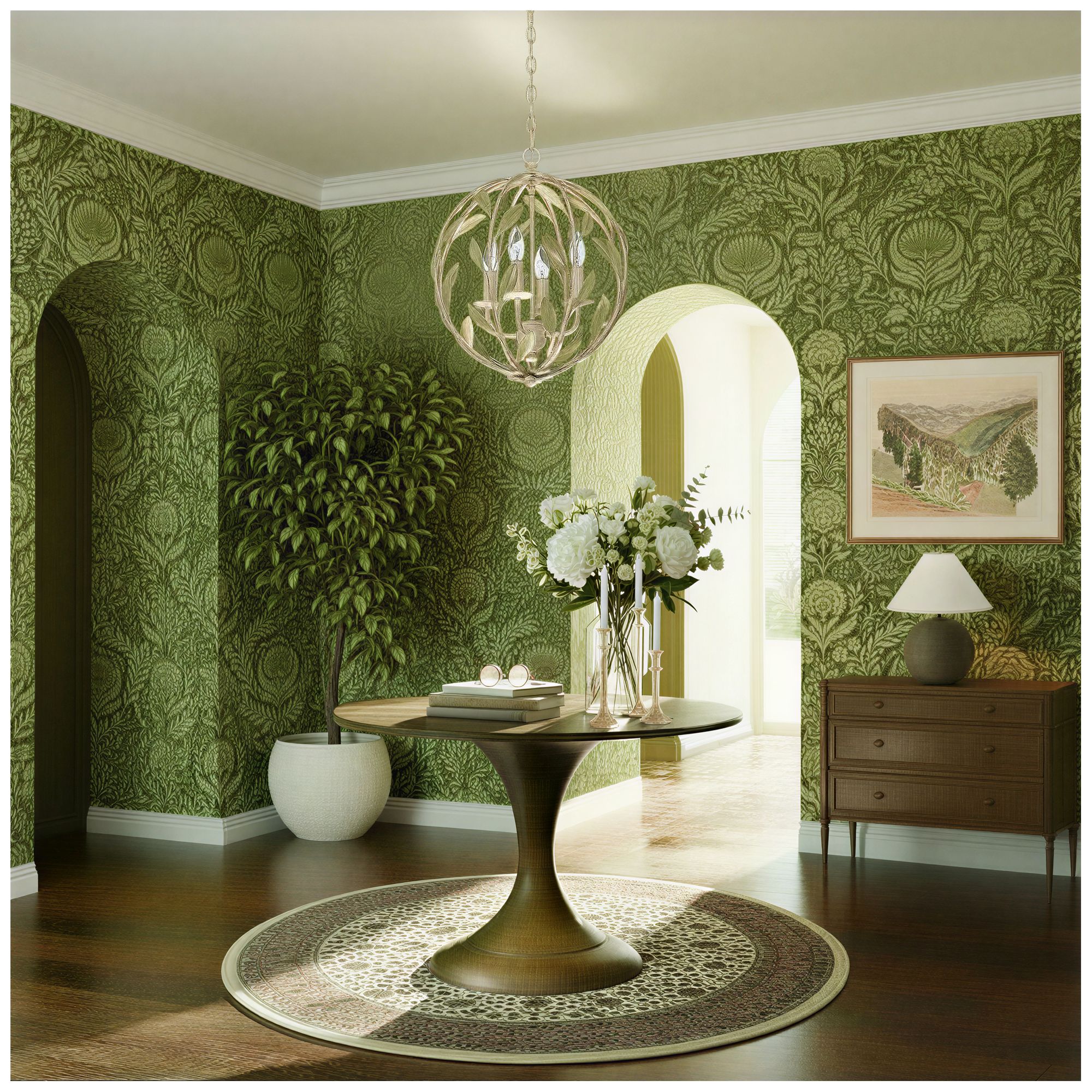 Image 6 Crystorama Broche 16'' Champagne Green Tea Chandelier more views