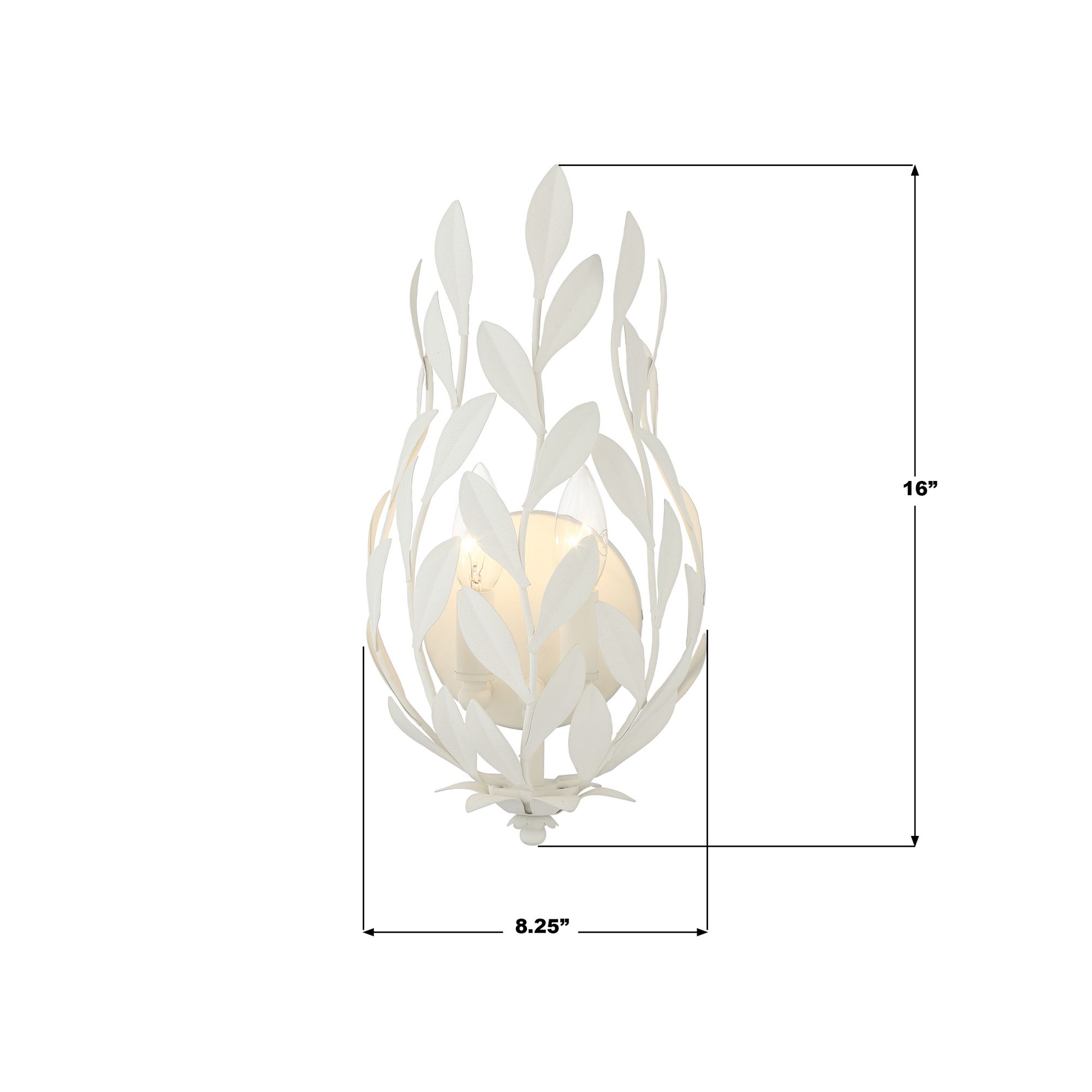 Crystorama Broche 16" High Matte White Wall Sconce