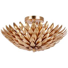 Image3 of Crystorama Broche 16" Wide Antique Gold Ceiling Light