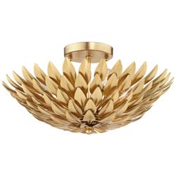 Crystorama Broche 16&quot; Wide Antique Gold Ceiling Light