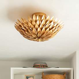 Image2 of Crystorama Broche 16" Wide Antique Gold Ceiling Light
