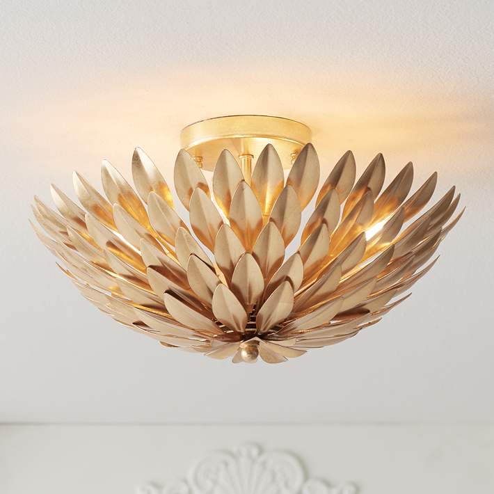 Crystorama Broche 16 Wide Antique Gold Ceiling Light - #7T148
